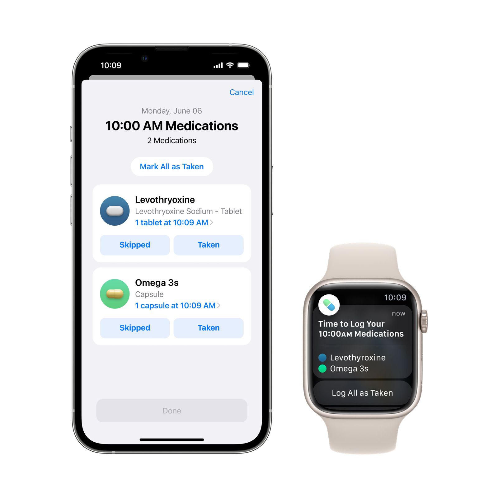 Apple WWDC22 watchOS 9 iPhone13Pro Medications schedules 220606